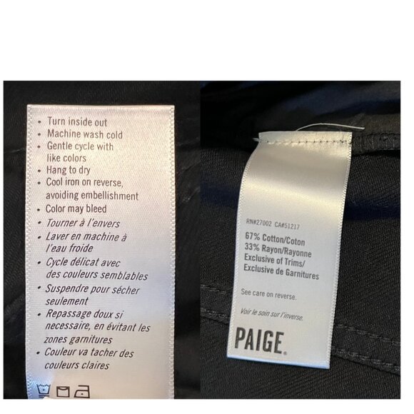 Black PAIGE cropped denim jacket with lace up detail - Picture 6 of 6